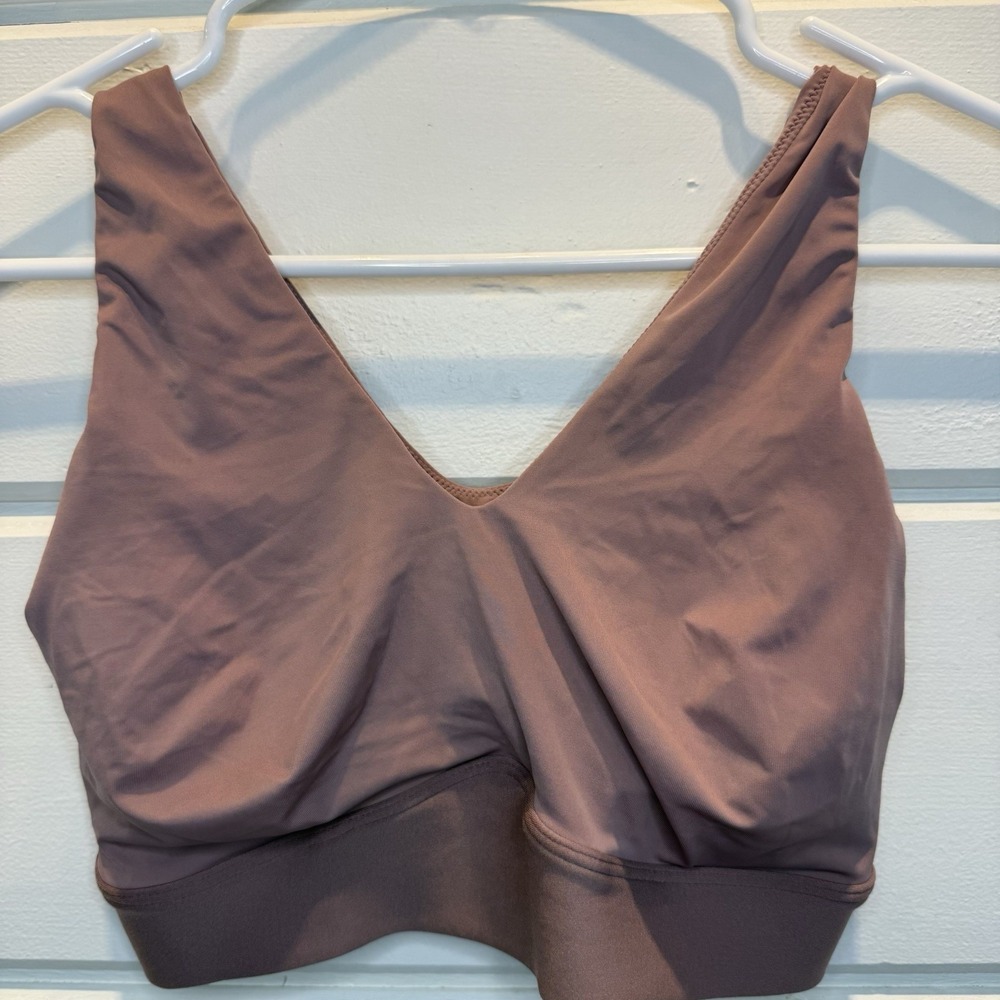 Harper Wilde Bliss super soft bralette bra sz XL, ruched, v neck, mauve